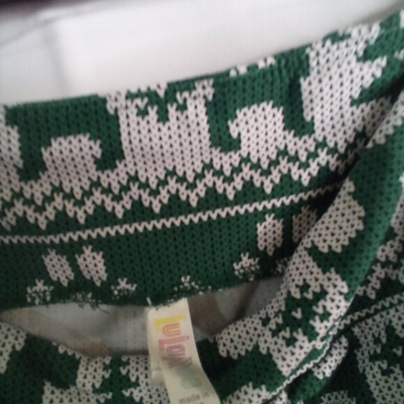 Lularoe Leggings Women Tall Curvy Plus Christmas Dogs Scottie Green White - Picture 8 of 13